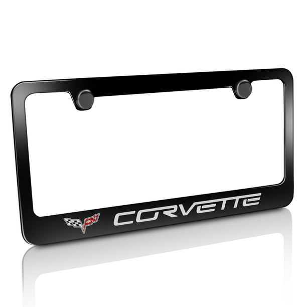 Chevrolet Corvette C6 Chrome Plated Metal Top Engraved License Plate Frame 